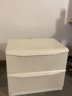 Cream Two-Drawer Storage Chest